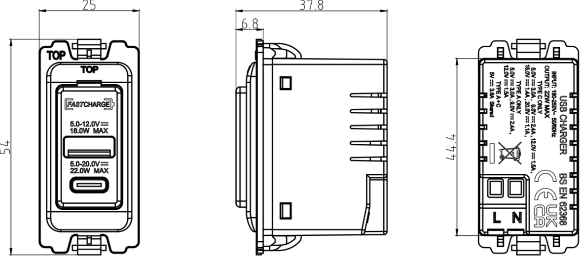 Secondary view of Dual USB A+C Module by ML Accessories