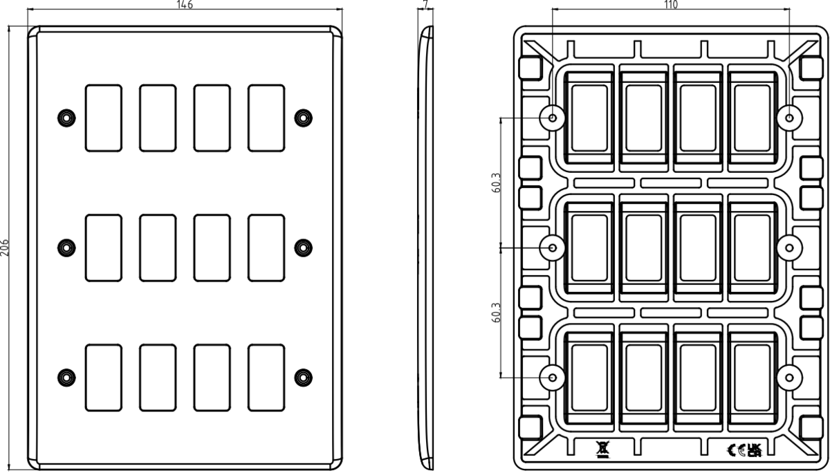 12G Curved Edge Grid Faceplate - Image 2