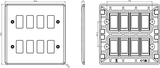 Curved Edge 8G Grid Faceplate - Anthracite Finish