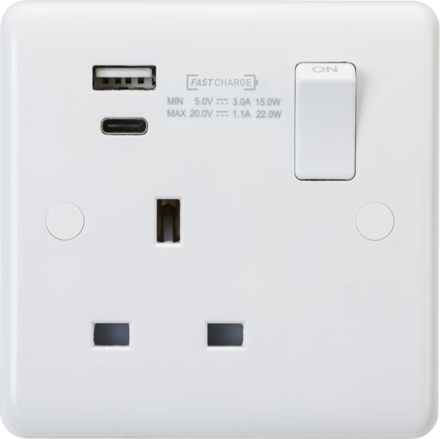 13A 1G DP Switched Socket with Dual USB A+C - CU9919D