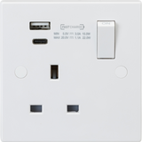 13A 1G DP Switched Socket with Dual USB A+C - Max. 22W