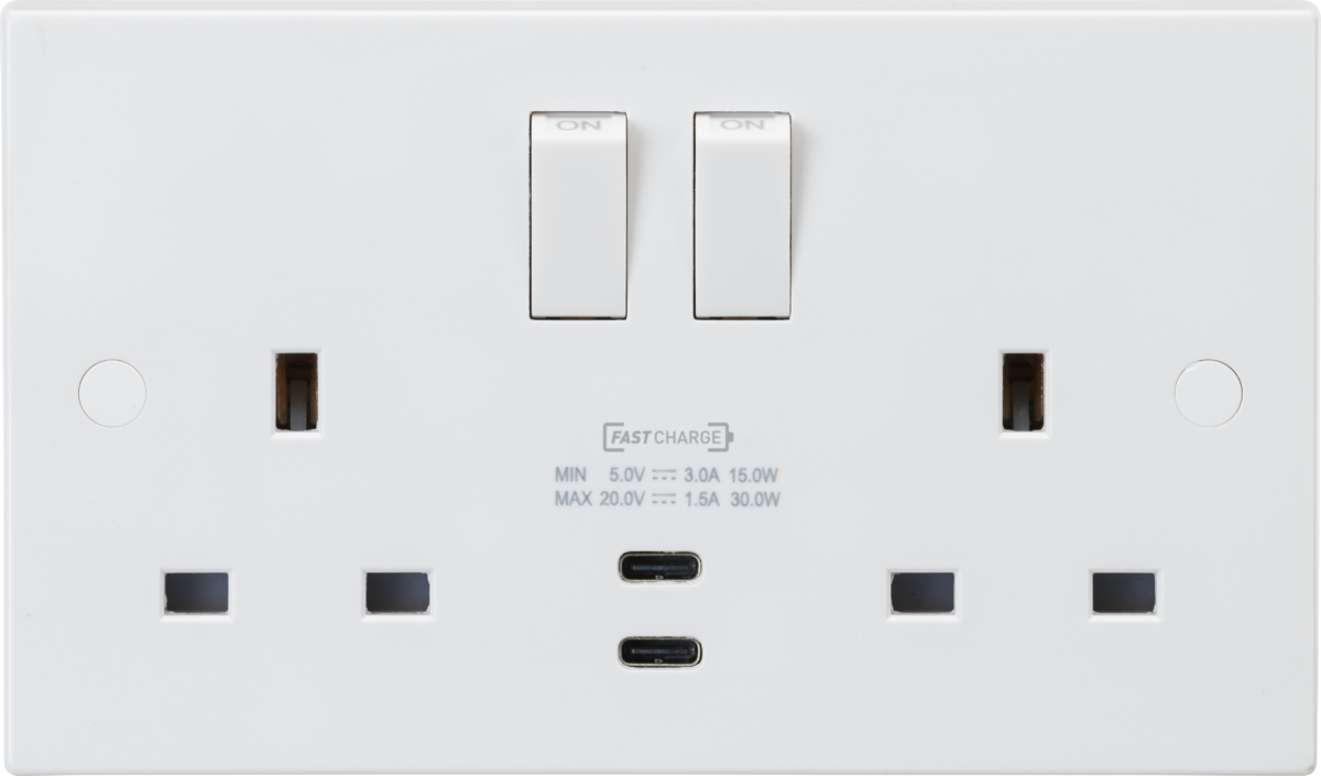 13A 2G DP Switched Socket with Dual USB-C - Image