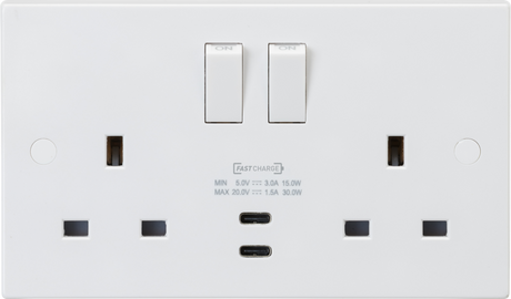 13A 2G DP Switched Socket with Dual USB-C - Image