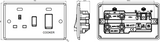 Knightsbridge 45A DP Switch Side View - White