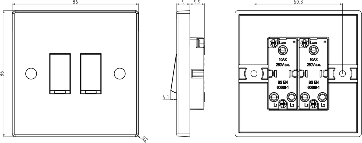 Knightsbridge 10AX 2G 2-Way Switch additional image