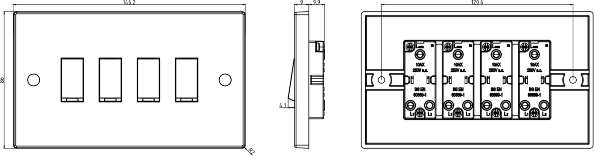 Knightsbridge 10AX 6G 2-Way Switch - Alternate View