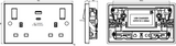 Knightsbridge Dual USB A+C 13A 2G Socket