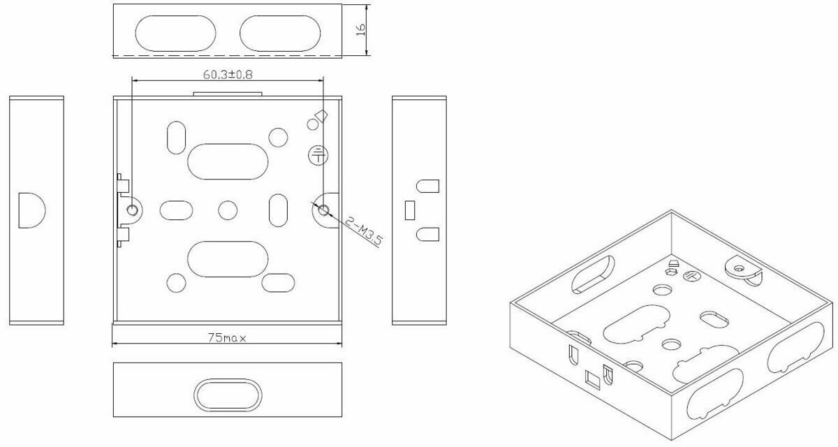 1G 16mm Galvanised Steel Box - Wiring Accessory