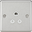 5A Unswitched Socket - Brushed Chrome Finish with White Insert