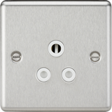 5A Unswitched Socket - Brushed Chrome Finish with White Insert