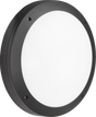 230V IP65 18W LED Round Bulkhead - Emergency & Microwave Sensor - Black