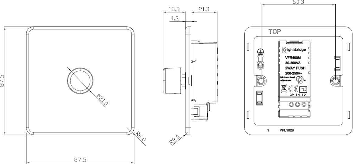 1G 2-way Intelligent Dimmer in Antique Brass finish