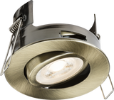 FireNova IP20 Tilt GU10 Fire-rated Open-back Downlight - Antique Brass - Main Image