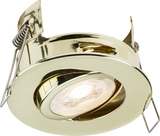 FireNova IP20 Tilt GU10 Fire-rated Open-back Downlight - Polished Brass