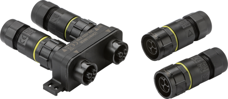 IP68 24A Weatherproof Hub with 3 Outlets - Robust and durable power solution.