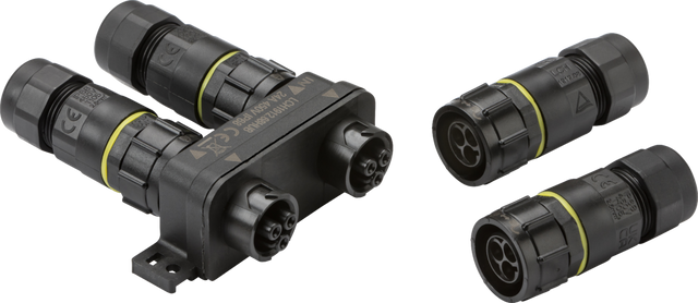 IP68 24A Weatherproof Hub with 3 Outlets - Robust and durable power solution.