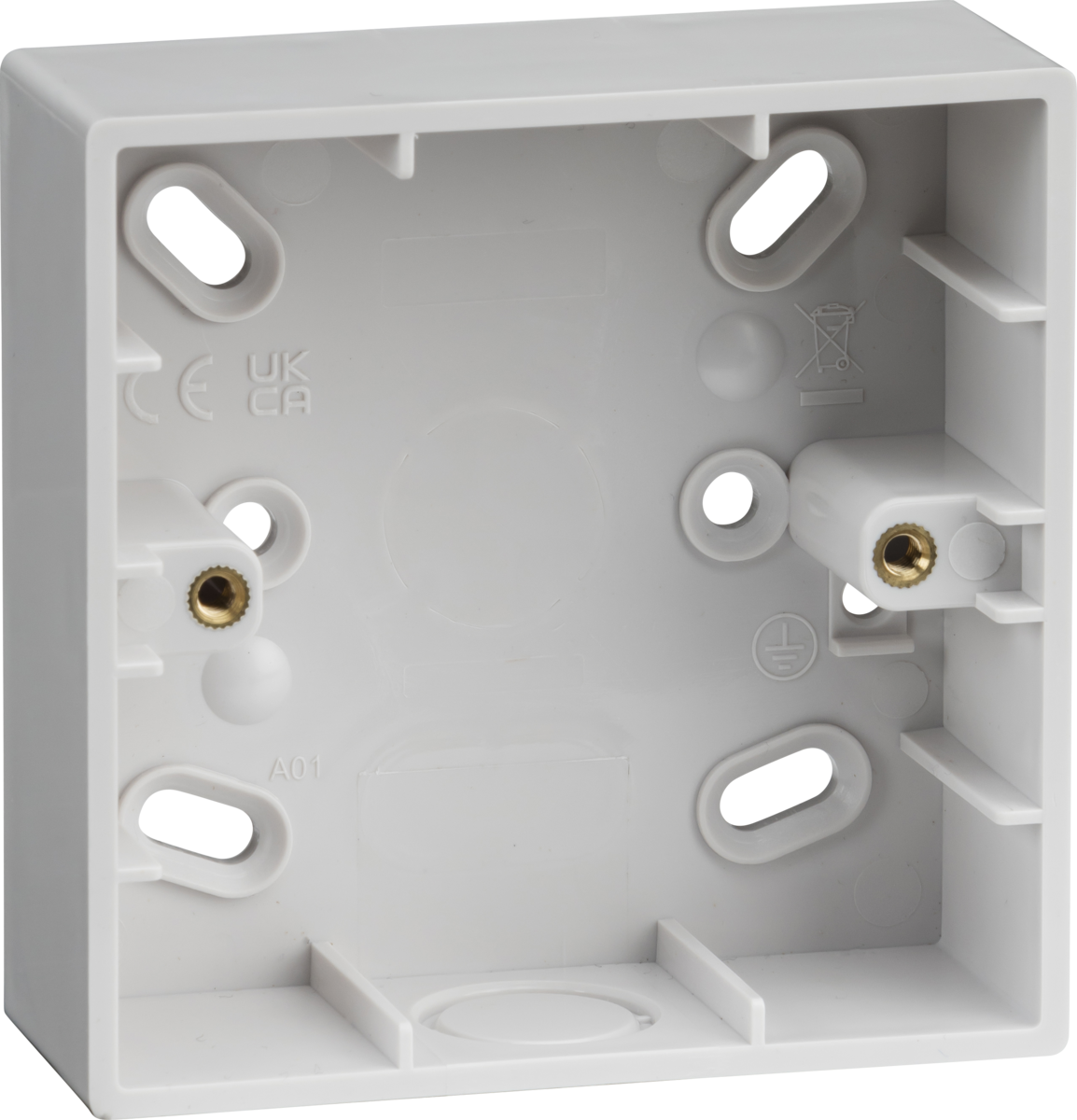 29mm PVC Single Back Box with Trunking Knockouts