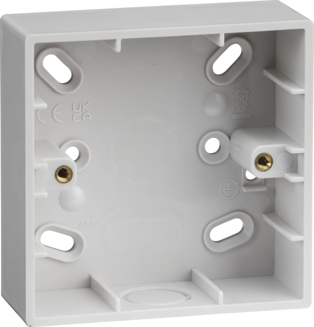 29mm PVC Single Back Box with Trunking Knockouts