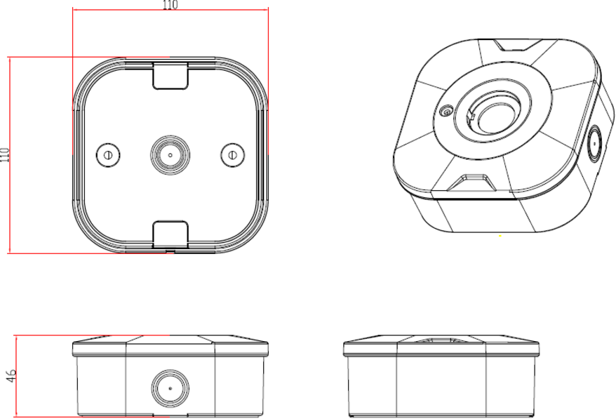 230V 3W LED Surface Emergency Downlight Black Secondary Image