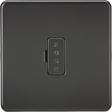 13A Fused Spur Unit - Matt Black, Screwless Design