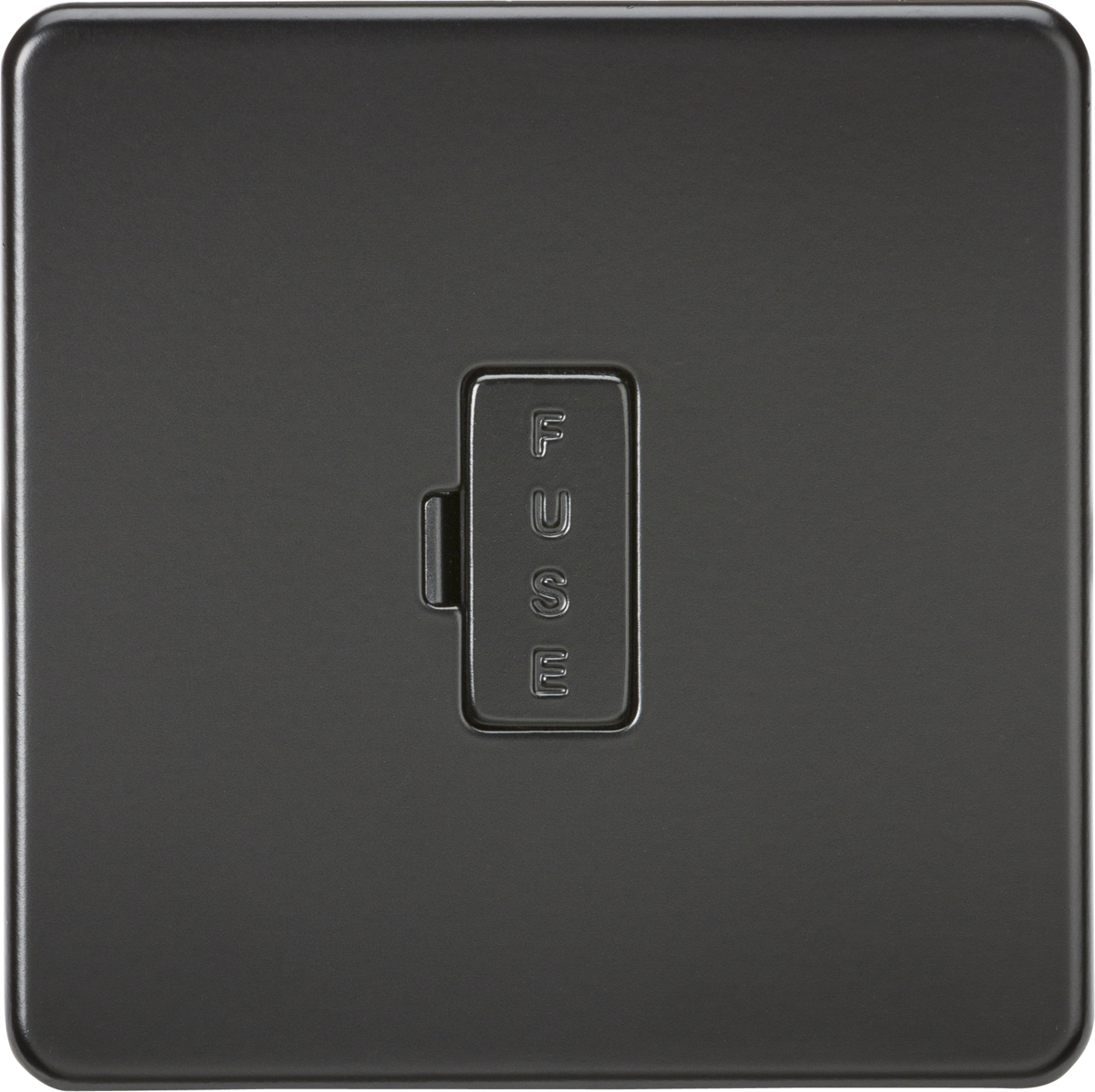 13A Fused Spur Unit - Matt Black, Screwless Design