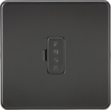 13A Fused Spur Unit - Matt Black, Screwless Design