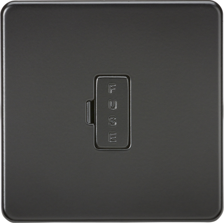 13A Fused Spur Unit - Matt Black, Screwless Design