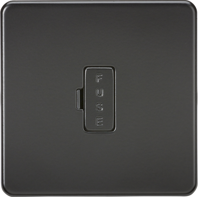 13A Fused Spur Unit - Matt Black, Screwless Design