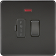13A Switched Fused Spur Unit with Neon - Matt Black