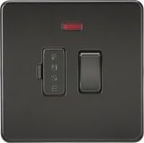 13A Switched Fused Spur Unit with Neon - Matt Black