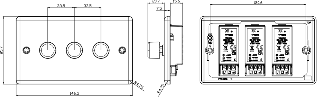 3G 2 Way Intelligent Dimmer Switch - Matt Black