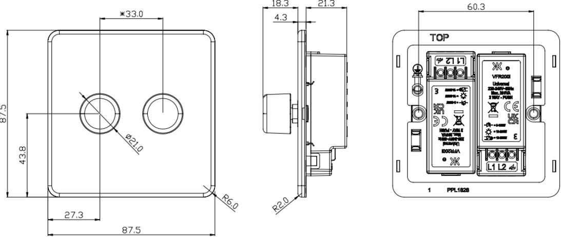 2G 2-Way Intelligent Dimmer - Polished Chrome