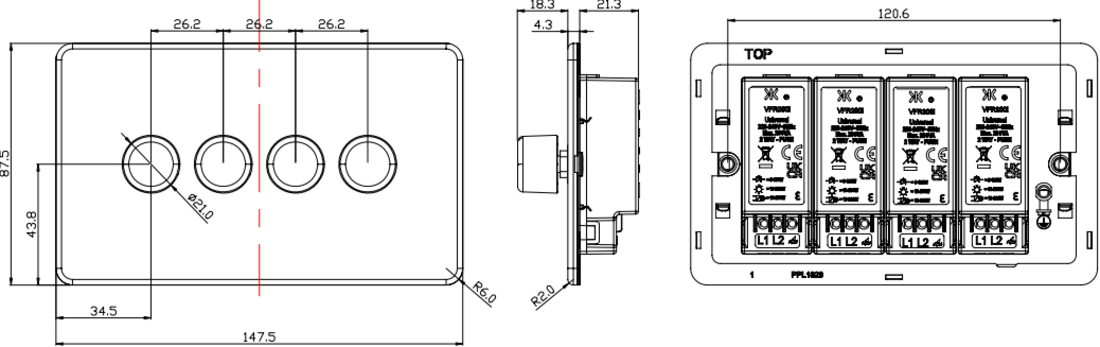 4G 2-Way Intelligent Dimmer in Smoked Bronze
