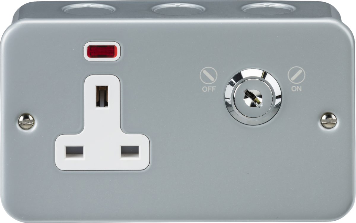 13A DP Lockable Socket with Neon - Ideal for Communal Areas