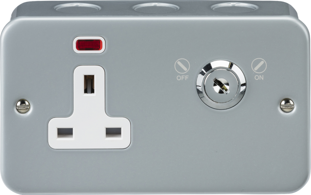 13A DP Lockable Socket with Neon - Ideal for Communal Areas