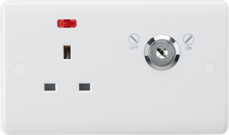 13A DP Lockable Socket with Neon - Key Lock On/Off