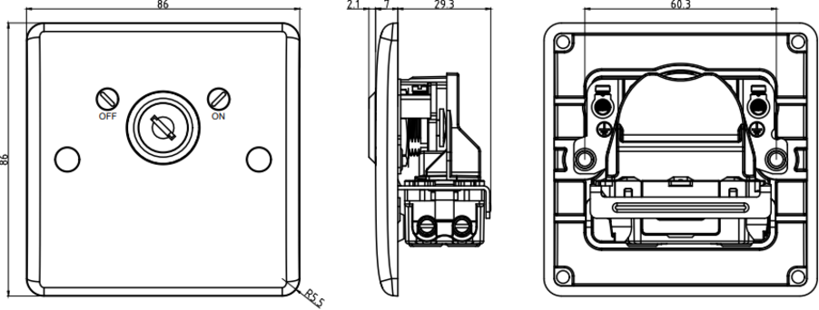 ML Accessories 20A DP Lockable Switch - Side View