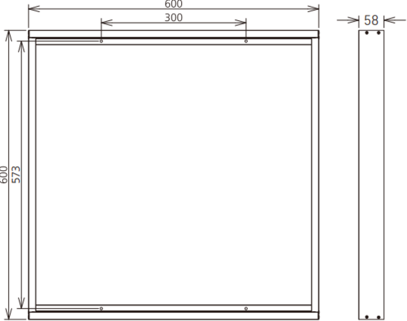 600x600 LED Panel Surface Mount Kit - Alternative View