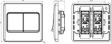 10AX Double 2 Gang 2 Way Wide Rocker Light Switch