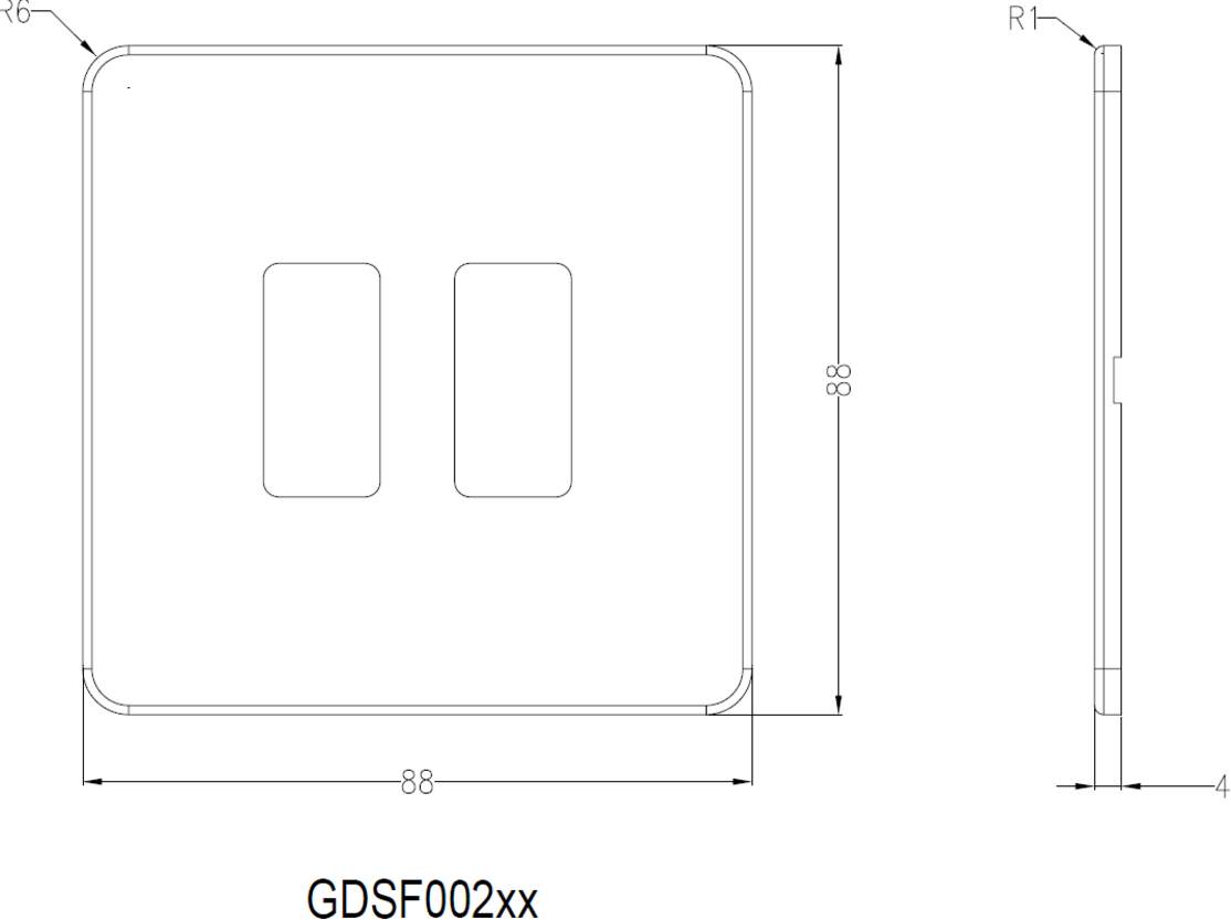 2G Grid Faceplate - Antique Brass Side View
