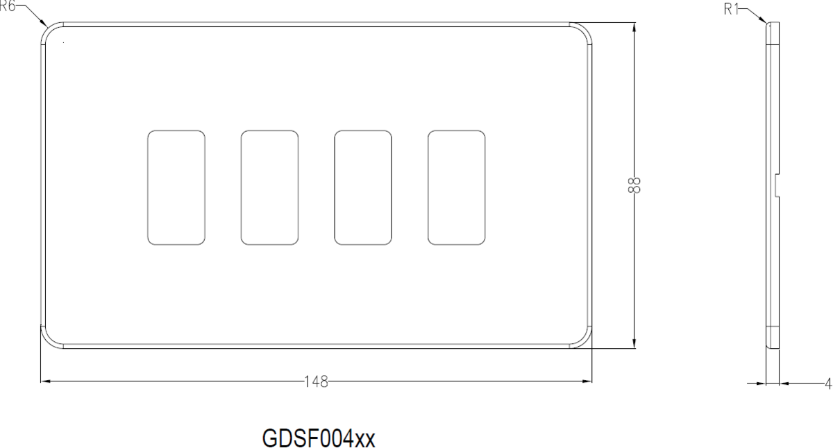 4G Grid Faceplate - Antique Brass, Ideal for Modern Interiors