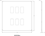 Alternative view of 6G Grid Faceplate - Antique Brass