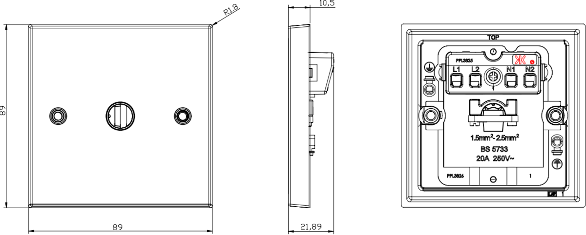 Additional view of 20A Flex Outlet Plate - Antique Brass