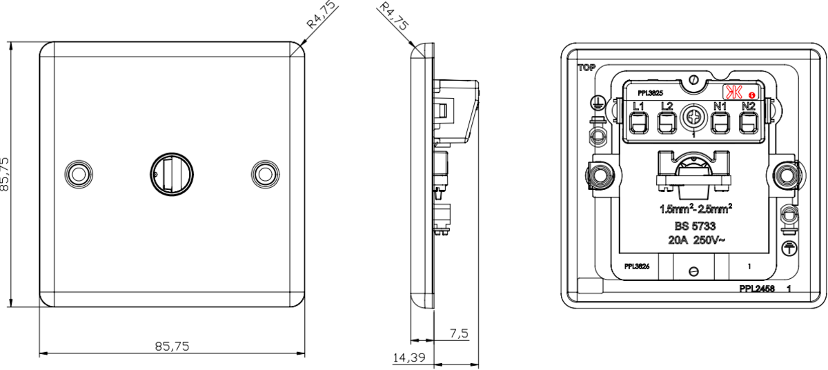 20A Flex Outlet Plate Image