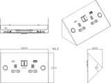 Alternative view of Under Cabinet 13A Socket with Dual USB A+C