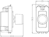 6A 1G 2-way Dummy Dimmer Module - Brushed Chrome side view