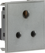 5A Unswitched Round Socket Module 50 x 50mm - Grey