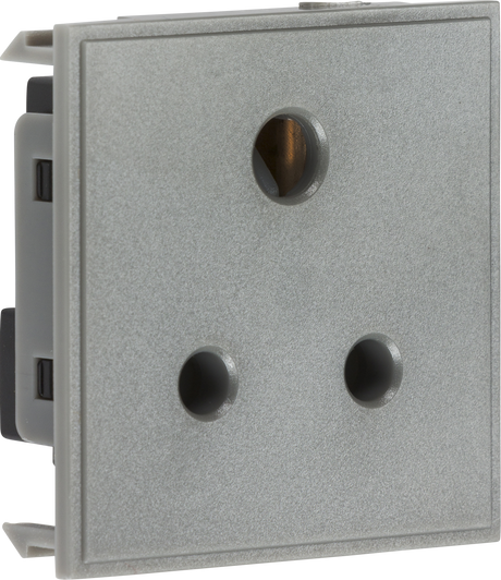 5A Unswitched Round Socket Module 50 x 50mm - Grey