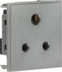 5A Unswitched Round Socket Module 50 x 50mm - Grey