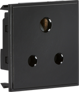 5A Unswitched Round Socket Module - 50 x 50mm - Black